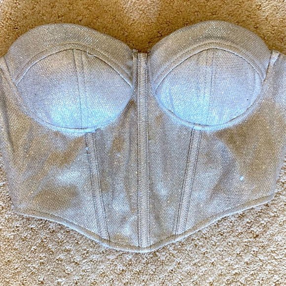Meshki TOVE Shimmer Strapless Bustier - Silver - Picture 2 of 3